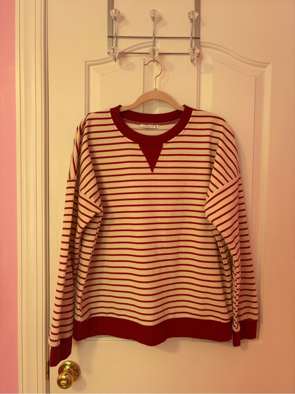 Staccato Red and Cream Striped Turtleneck Sweater